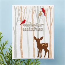 Spellbinders BetterPress Plate & Die Set - Registration Press / Birch Trees